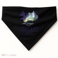 Iceland Map Fire Ice Northern Light Icelandic Souvenir USA-Made Doggie Bandana thumb 0