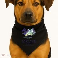 Iceland Map Fire Ice Northern Light Icelandic Souvenir USA-Made Doggie Bandana thumb 1