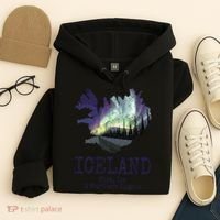 Iceland Map Fire Ice Northern Light Icelandic Souvenir Hoodie thumb 4