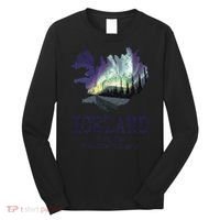 Iceland Map Fire Ice Northern Light Icelandic Souvenir Long Sleeve Shirt thumb 0