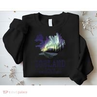 Iceland Map Fire Ice Northern Light Icelandic Souvenir Sweatshirt thumb 2