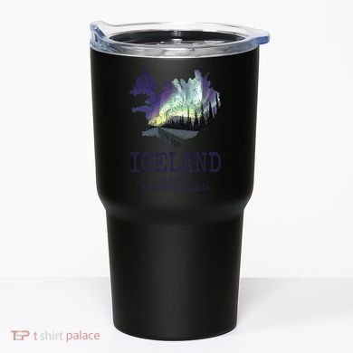 Iceland Map Fire Ice Northern Light Icelandic Souvenir Tumbler