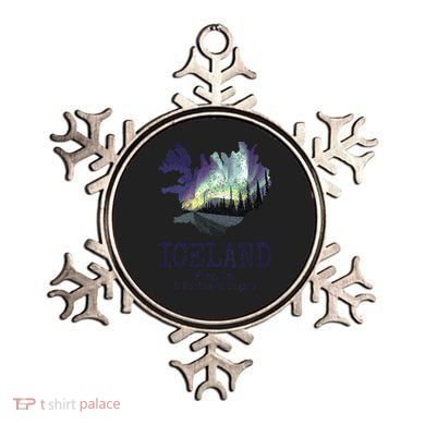 Iceland Map Fire Ice Northern Light Icelandic Souvenir Ornament