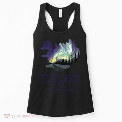 Iceland Map Fire Ice Northern Light Icelandic Souvenir Women's Tank Top