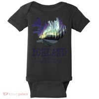 Iceland Map Fire Ice Northern Light Icelandic Souvenir Baby Bodysuit thumb 0