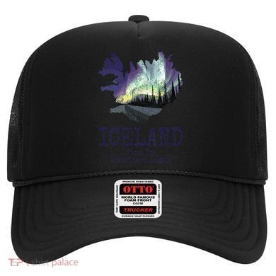 Iceland Map Fire Ice Northern Light Icelandic Souvenir Hat