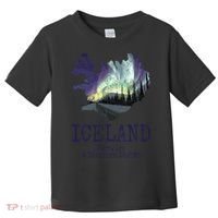 Iceland Map Fire Ice Northern Light Icelandic Souvenir Toddler T-Shirt thumb 0