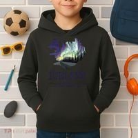 Iceland Map Fire Ice Northern Light Icelandic Souvenir Kids Hoodie thumb 2