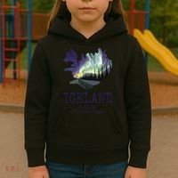 Iceland Map Fire Ice Northern Light Icelandic Souvenir Kids Hoodie thumb 3