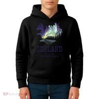 Iceland Map Fire Ice Northern Light Icelandic Souvenir Kids Hoodie thumb 4
