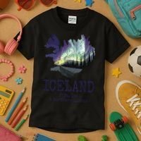 Iceland Map Fire Ice Northern Light Icelandic Souvenir Kids T-Shirt thumb 3