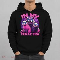 In My Feral Era Awesome Raccoon Cringe Meme Funny Raccoon Hoodie thumb 0