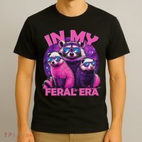 In My Feral Era Awesome Raccoon Cringe Meme Funny Raccoon T-Shirt thumb 3