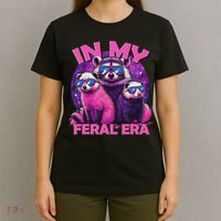 In My Feral Era Awesome Raccoon Cringe Meme Funny Raccoon T-Shirt thumb 4