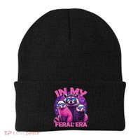 In My Feral Era Awesome Raccoon Cringe Meme Funny Raccoon Beanie thumb 0