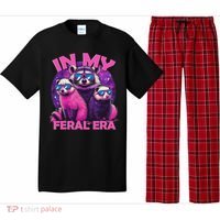 In My Feral Era Awesome Raccoon Cringe Meme Funny Raccoon Pajama Set thumb 0