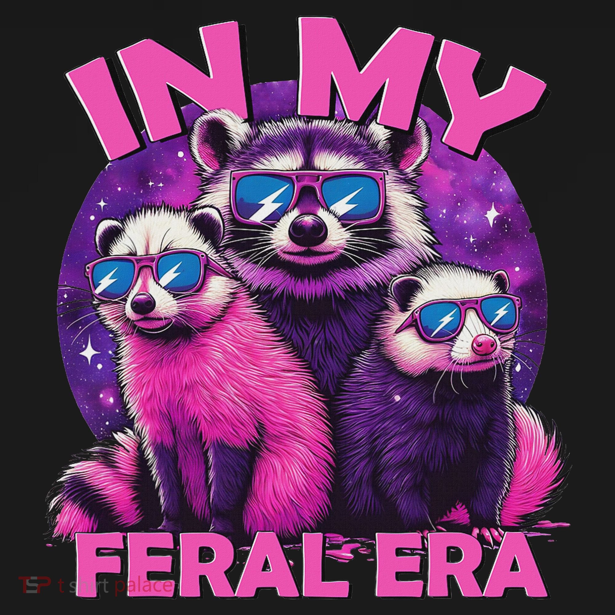 In My Feral Era Awesome Raccoon Cringe Meme Funny Raccoon Pajama Set