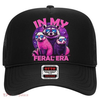 In My Feral Era Awesome Raccoon Cringe Meme Funny Raccoon Hat