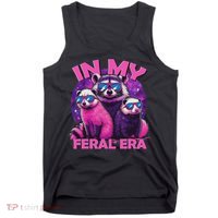 In My Feral Era Awesome Raccoon Cringe Meme Funny Raccoon Tank Top thumb 0