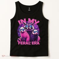 In My Feral Era Awesome Raccoon Cringe Meme Funny Raccoon Tank Top thumb 2