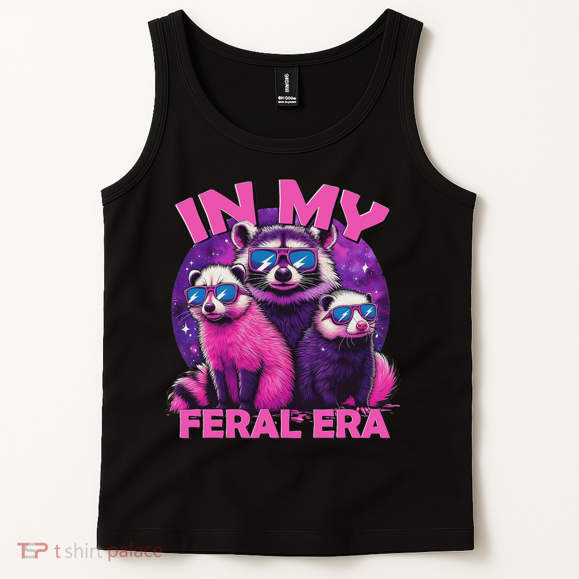 In My Feral Era Awesome Raccoon Cringe Meme Funny Raccoon Tank Top