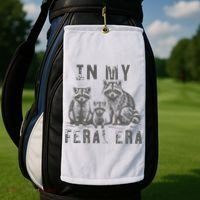 In My Feral Era Racoons Meme Golf Towel thumb 2