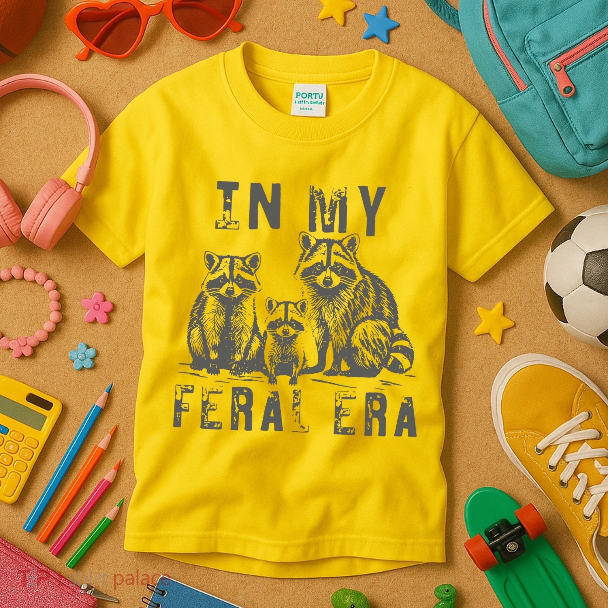 In My Feral Era Racoons Meme Kids T-Shirt