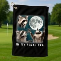 In My Feral Era Raccoon Golf Towel thumb 1