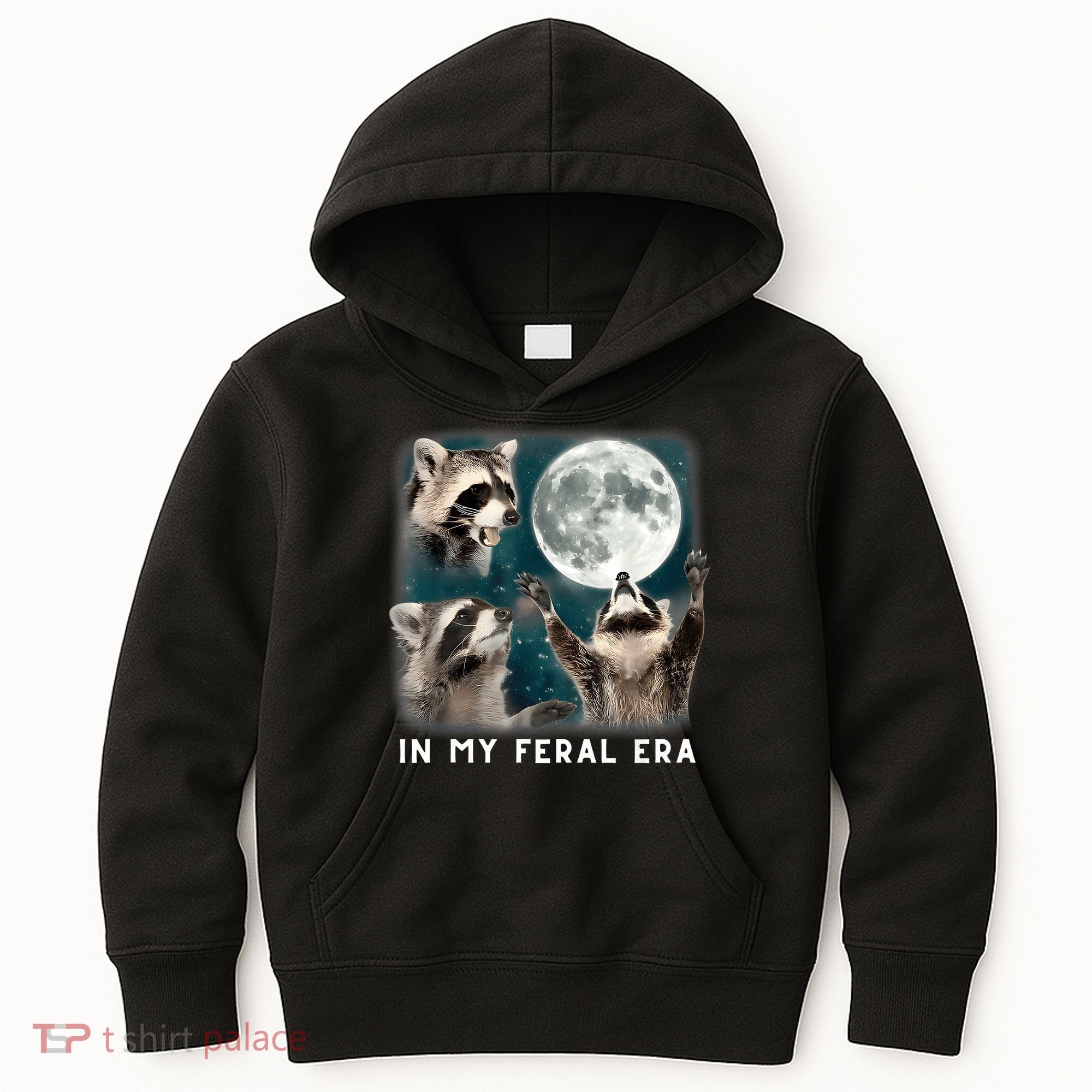 In My Feral Era Raccoon Kids Hoodie