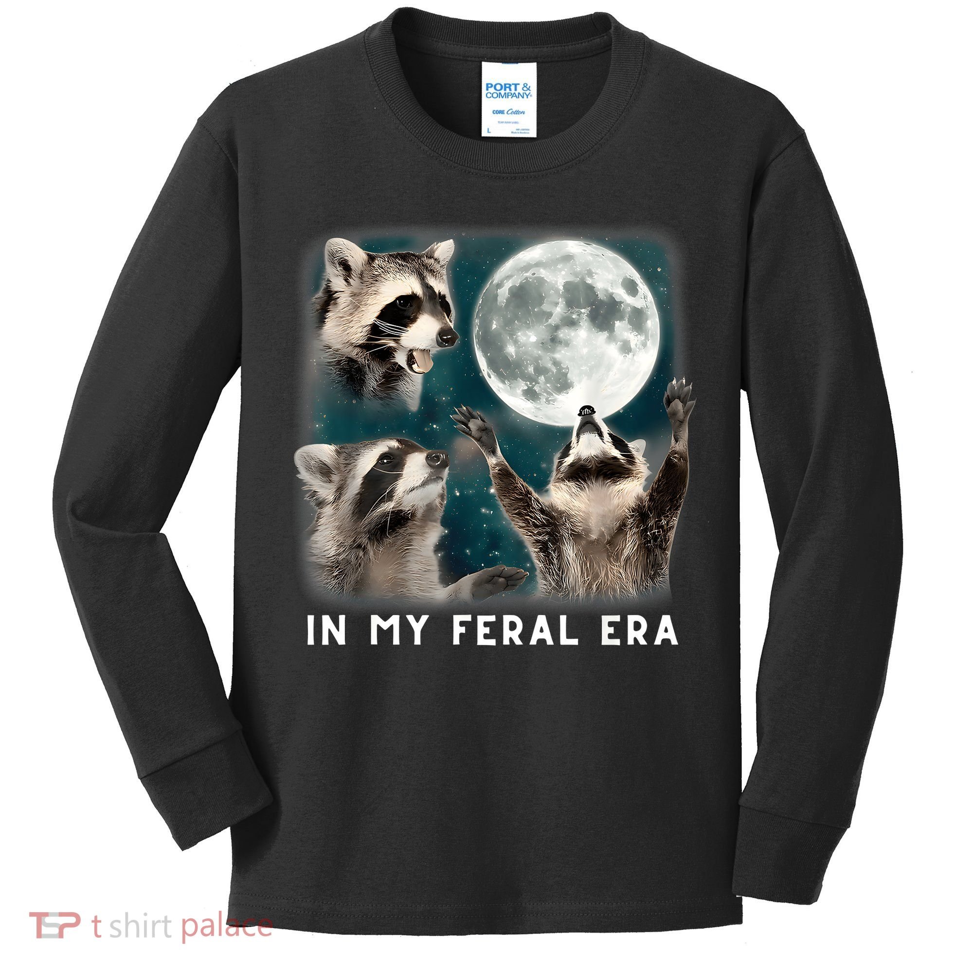 In My Feral Era Raccoon Kids Long Sleeve Shirt