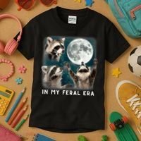 In My Feral Era Raccoon Kids T-Shirt thumb 3