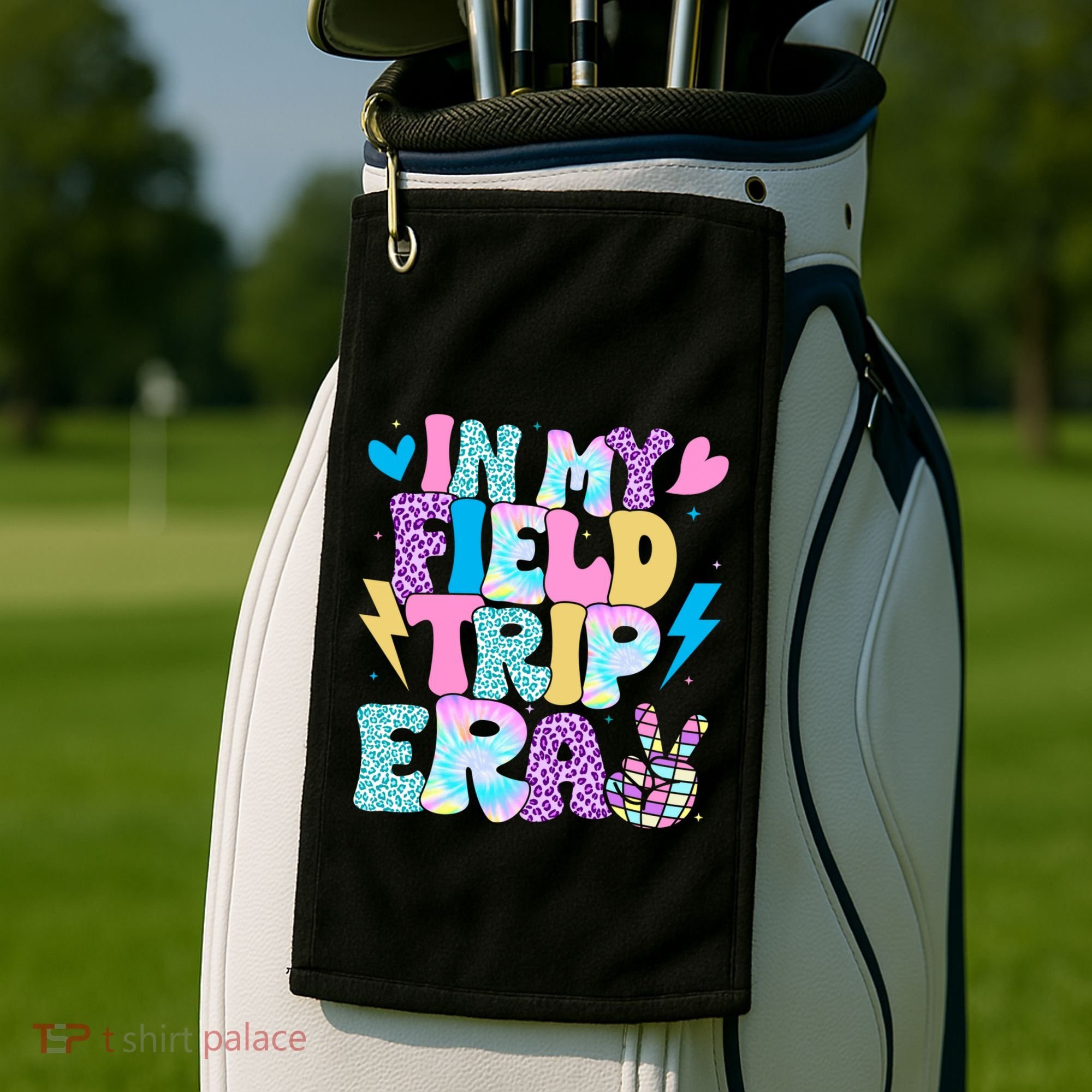 In My Field Trip Era Funny Field Day Gift For Teacher Gift Golf Towel