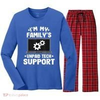 IM My FamilyS Unpaid Tech Support Funny Computer Engineer Women's Long Sleeve Flannel Pajama Set  thumb 0