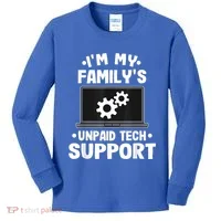 IM My FamilyS Unpaid Tech Support Funny Computer Engineer Kids Long Sleeve Shirt thumb 0