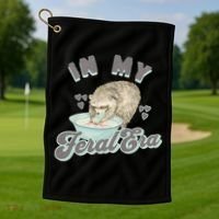In My Feral Era Raccoon Golf Towel thumb 1