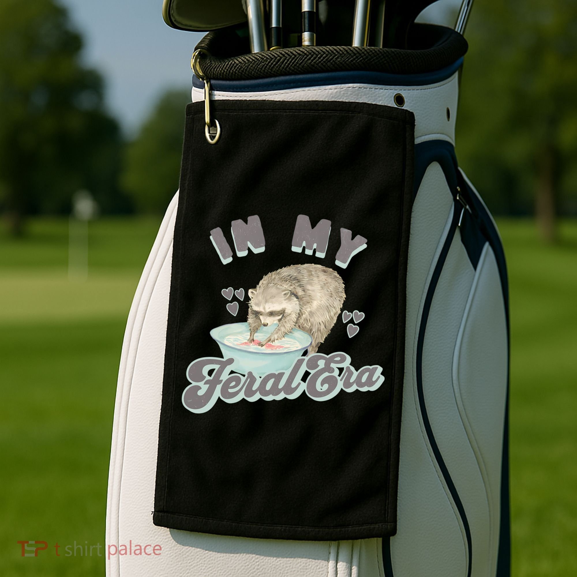 In My Feral Era Raccoon Golf Towel