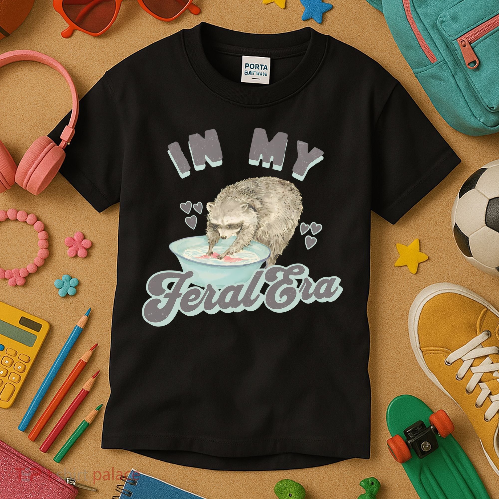 In My Feral Era Raccoon Kids T-Shirt