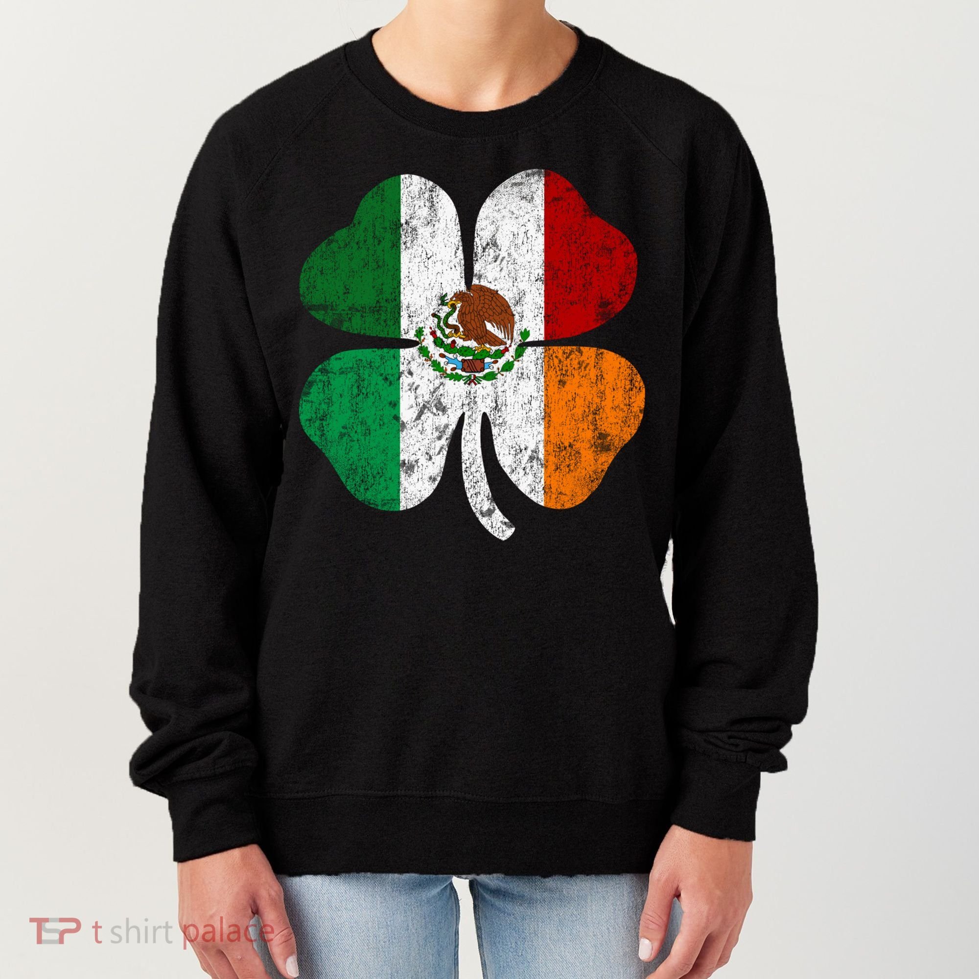 Irish Mexican Flag Ireland Mexico Shamrock St Patricks Day Gift Women's Sweatshirt