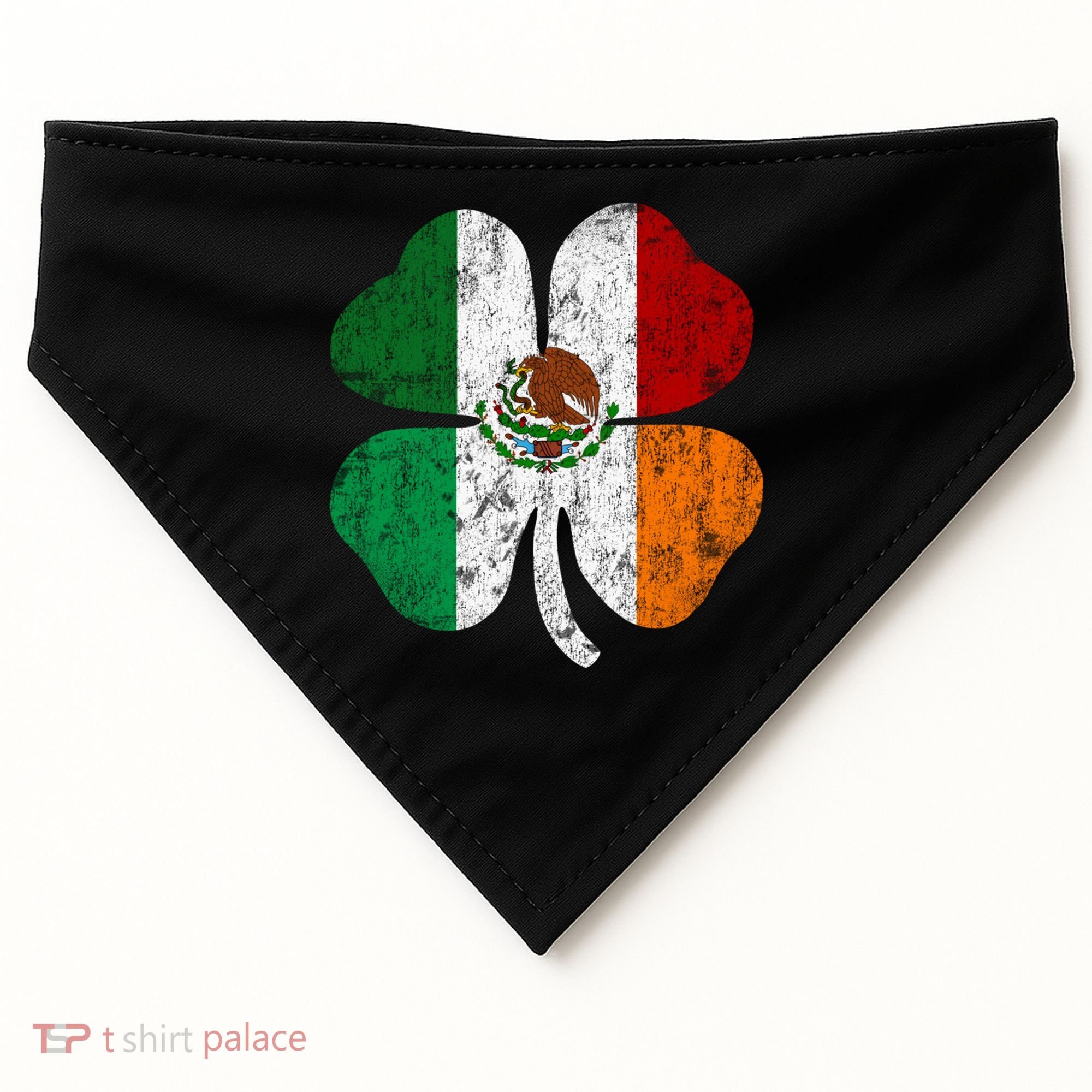 Irish Mexican Flag Ireland Mexico Shamrock St Patricks Day Gift USA-Made Doggie Bandana