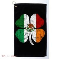 Irish Mexican Flag Ireland Mexico Shamrock St Patricks Day Gift Golf Towel thumb 0