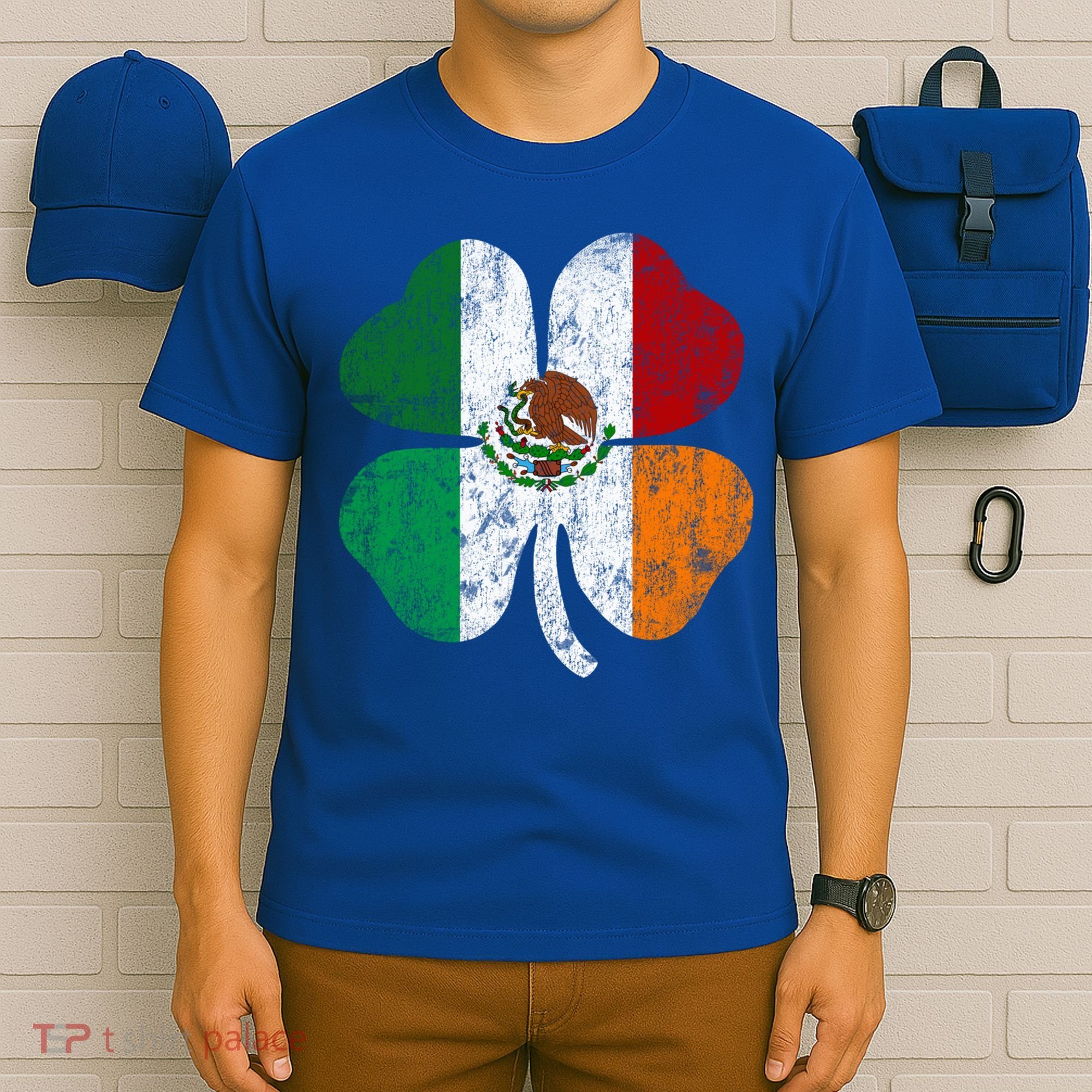 Irish Mexican Flag Ireland Mexico Shamrock St Patricks Day Gift T-Shirt