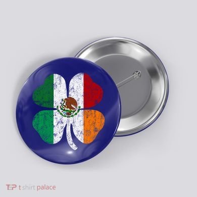 Irish Mexican Flag Ireland Mexico Shamrock St Patricks Day Gift Button