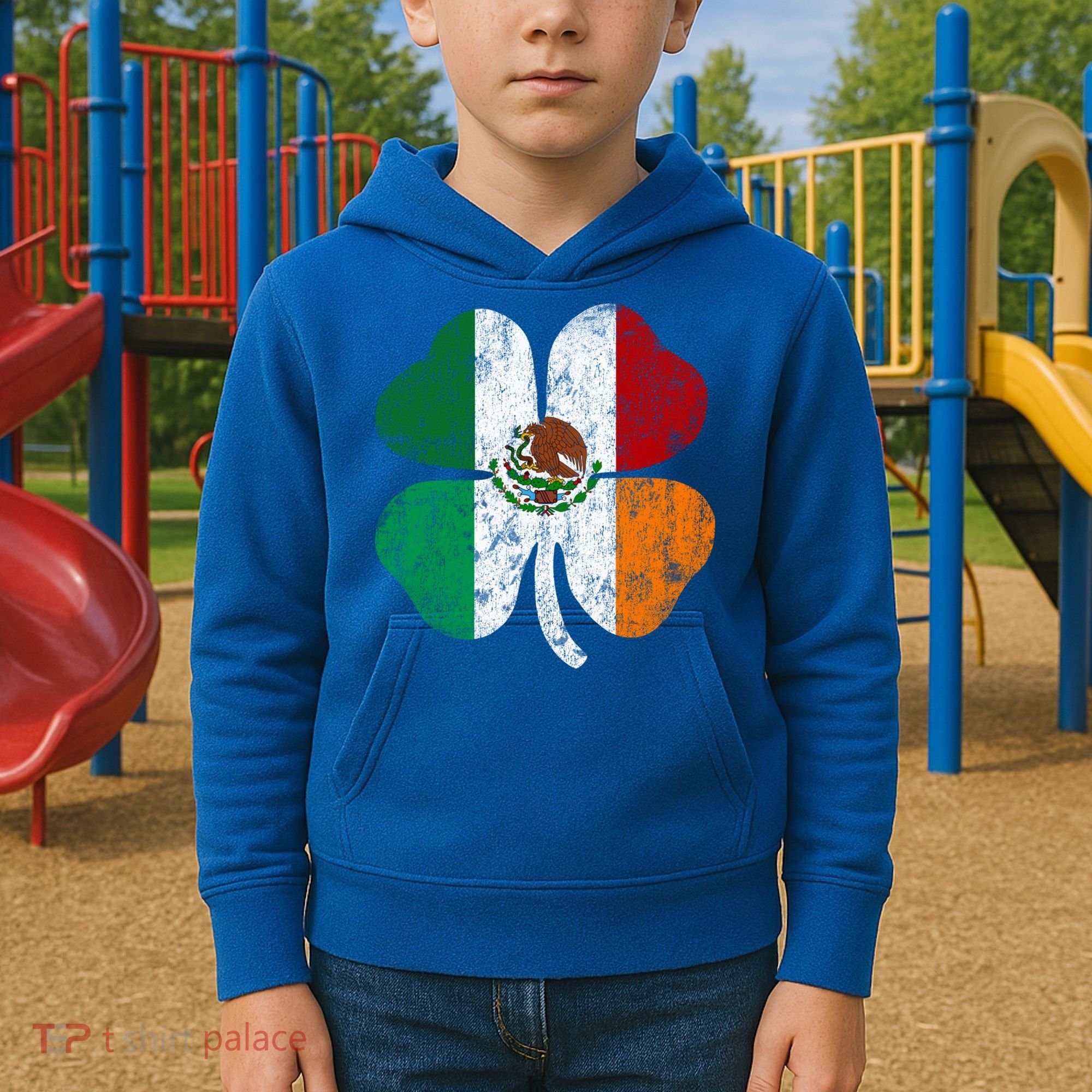 Irish Mexican Flag Ireland Mexico Shamrock St Patricks Day Gift Kids Hoodie