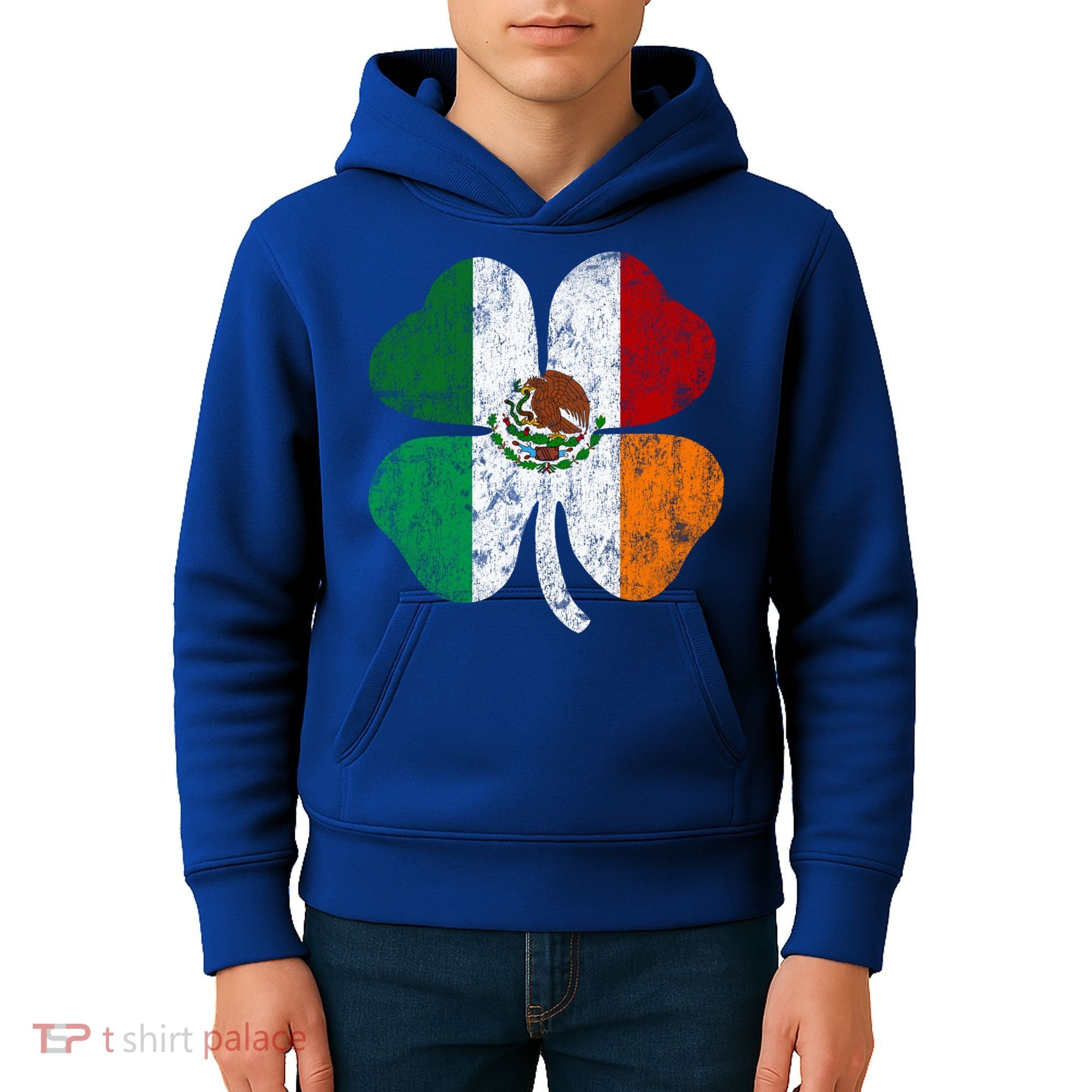 Irish Mexican Flag Ireland Mexico Shamrock St Patricks Day Gift Kids Hoodie