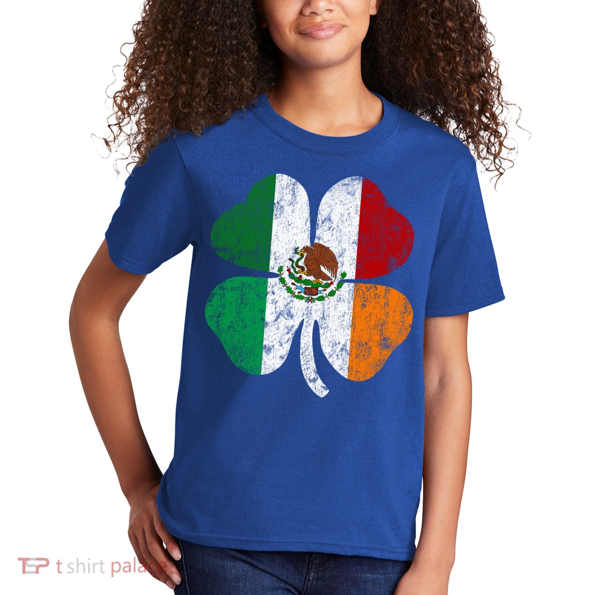 Irish Mexican Flag Ireland Mexico Shamrock St Patricks Day Gift Kids T-Shirt