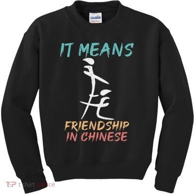 It Means Friendship In Chinese Funny Sarcasm Kids Sweatshirt
