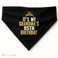 It'S My Grandma'S 95th Birthday 95 Years Old USA-Made Doggie Bandana thumb 0