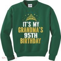 It'S My Grandma'S 95th Birthday 95 Years Old Kids Sweatshirt thumb 0