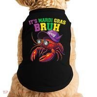 Its Mardi Gras Bruh Dabbing Crawfish Carnival Women Doggie Tank thumb 0