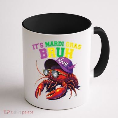Its Mardi Gras Bruh Dabbing Crawfish Carnival Women Coffee Mug back